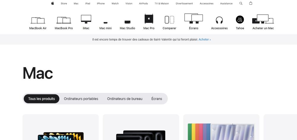 ux apple - mise en page epurée
