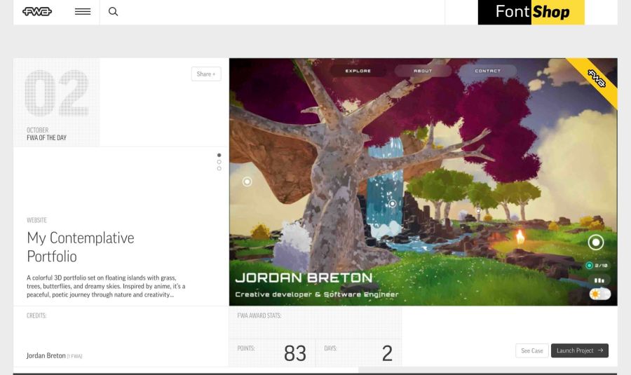 fwa inspiration web en capture d'écran
