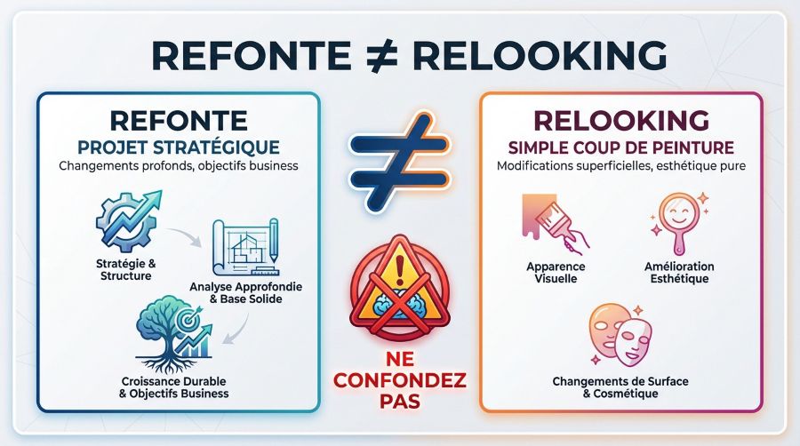 Infographie - Refonte UX vs relooking