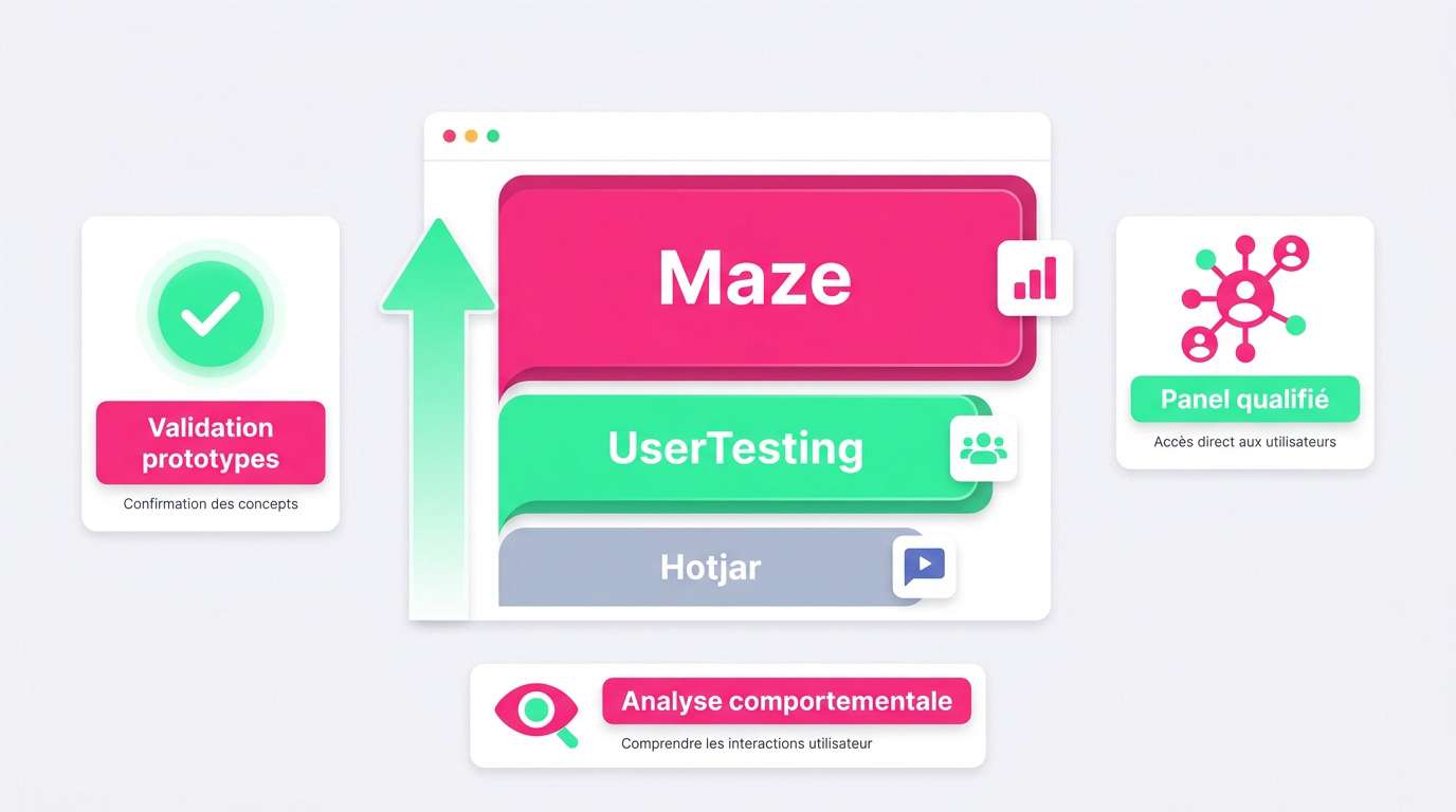 Comparatif des outils de tests utilisateurs Maze UserTesting et Hotjar Comparatif des outils de tests utilisateurs Maze UserTesting et Hotjar